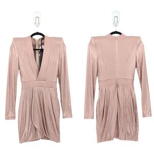 Zhivago Women 6 US 2 XS Eye of Horus Dress Blush Pink Metallic Mini Padded NEW